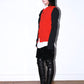 Comme Des Garcons Red and Black Asymmetrical Cardigan