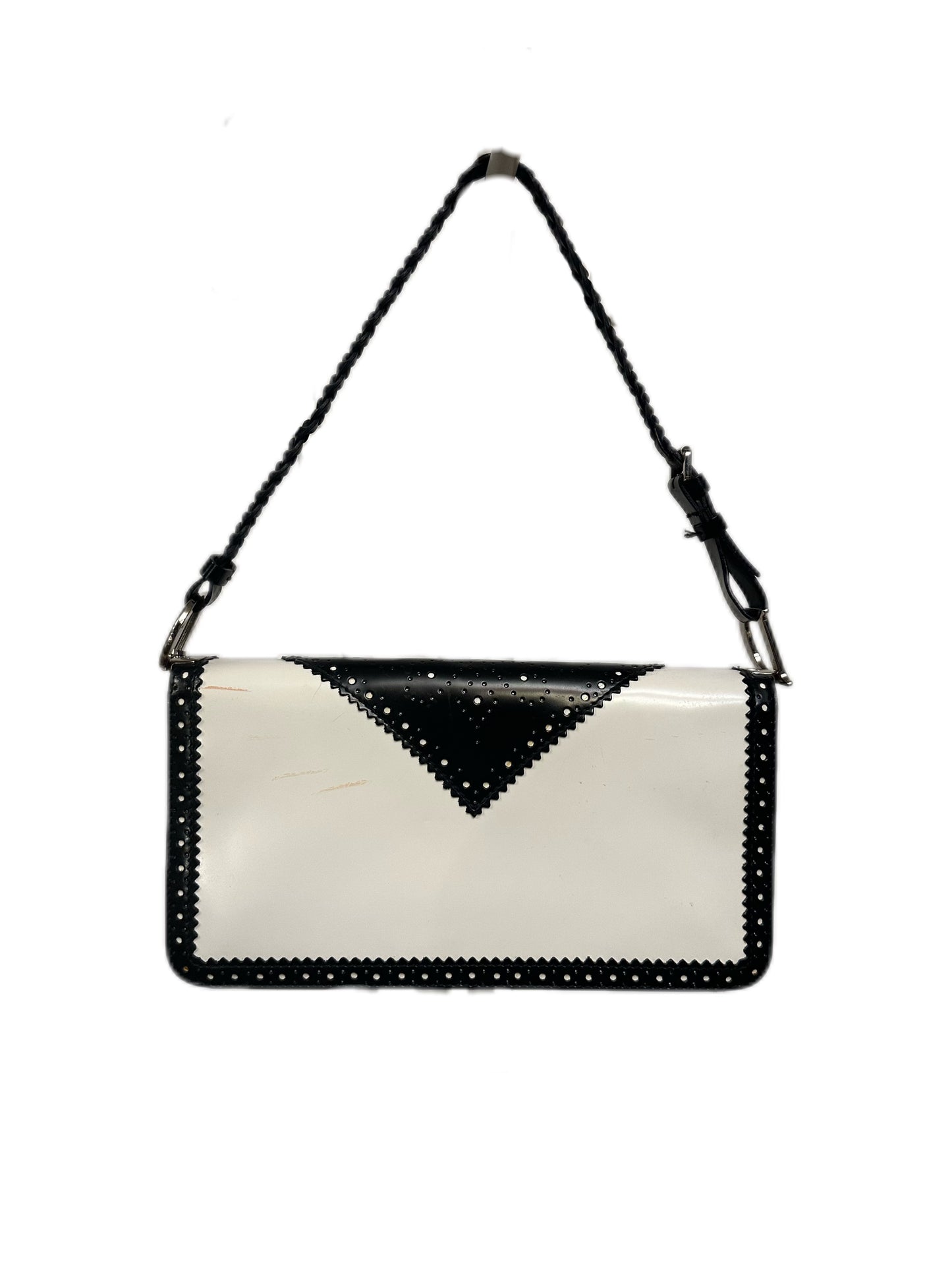 Christian Dior by John Galliano Y2K Patent Black White D’trick Shoulder Bag 2003