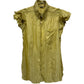 Jean Paul Gaultier Green Ruffles Short Sleeve Blouse