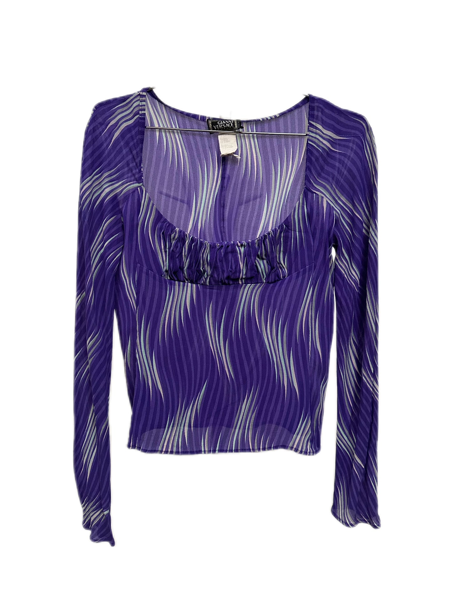 Gianni Versace Y2K Iconic Purple Silk Top