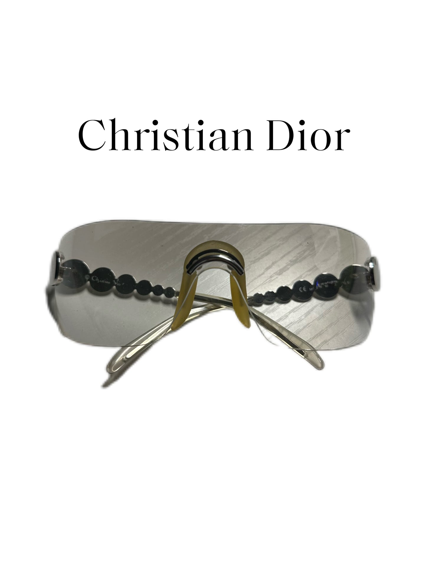 Christian Dior by John Galliano Y2K Futuristic Cyber Silver Sunglasses