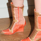 Walter Van Beirendonck Orange and Gold Y2K Futuristic Runway Boots