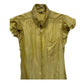 Jean Paul Gaultier Green Ruffles Short Sleeve Blouse