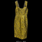 Prada Gold Pettern Luxury Textile Elegant A-Line Dress