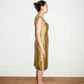 Prada Gold Pettern Luxury Textile Elegant A-Line Dress