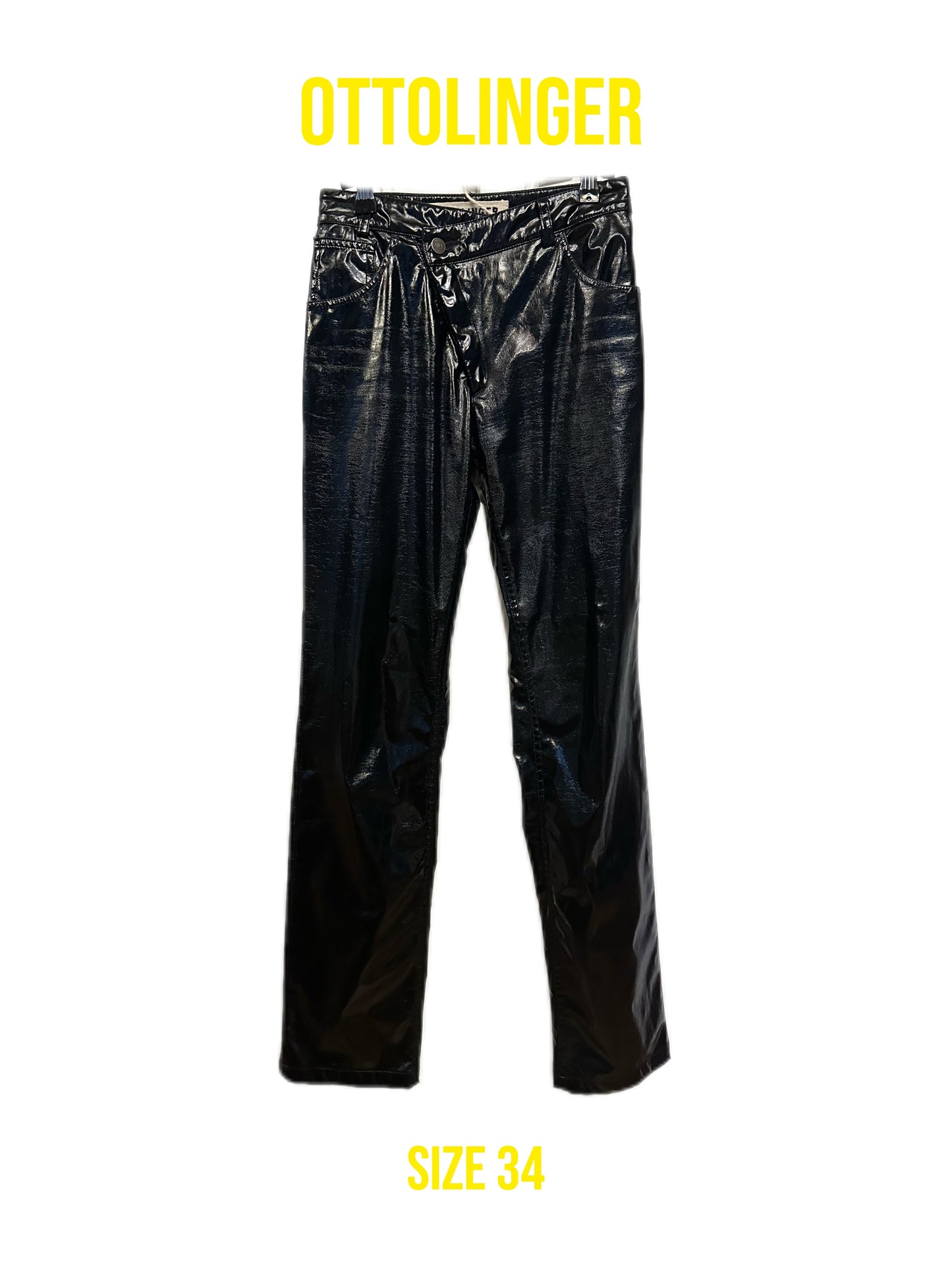 Ottolinger Black Shiny Surface Punk Drape Trousers