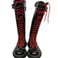 Alexander McQueen Women's Tread Slick Knee-high Boot in Black/Red