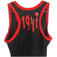 Christian Dior by John Galliano Y2K 2002 Red and Black Gothic Punk Letters Runway Tank Top