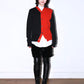 Comme Des Garcons Red and Black Asymmetrical Cardigan