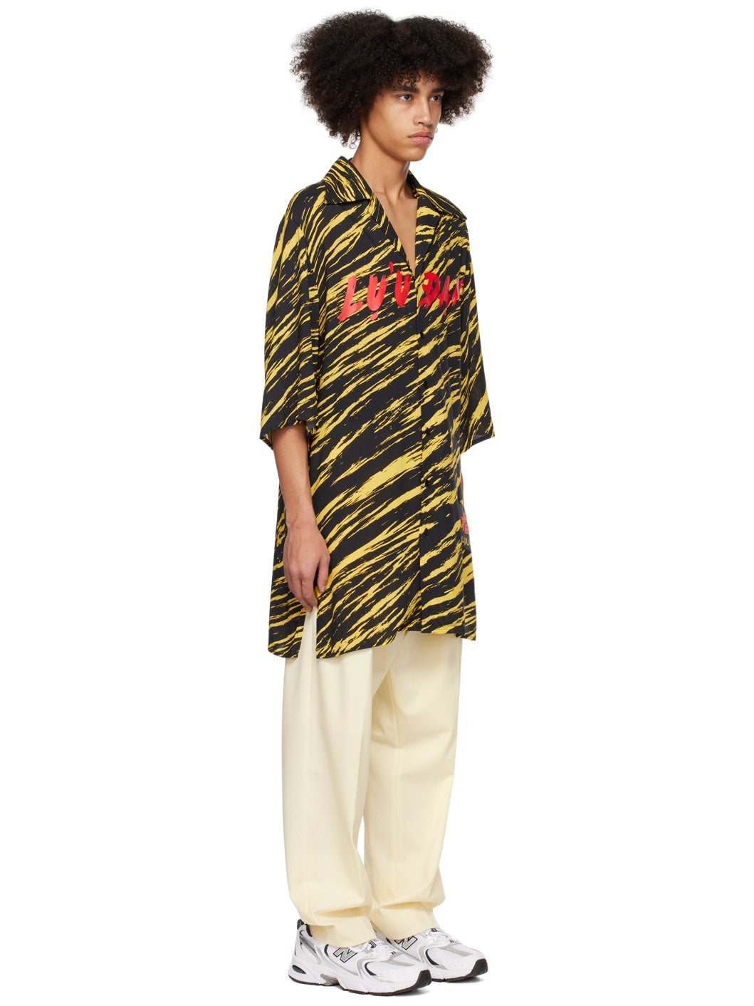 LU'U DAN  Black & Yellow Psychedelic Tiger Shirt