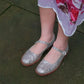 Comme Des Garcons Y2K Runway Silver Glitter Maryjane Flats