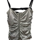 Dolce & Gabanna Y2K Runway Silver Jersey Corset