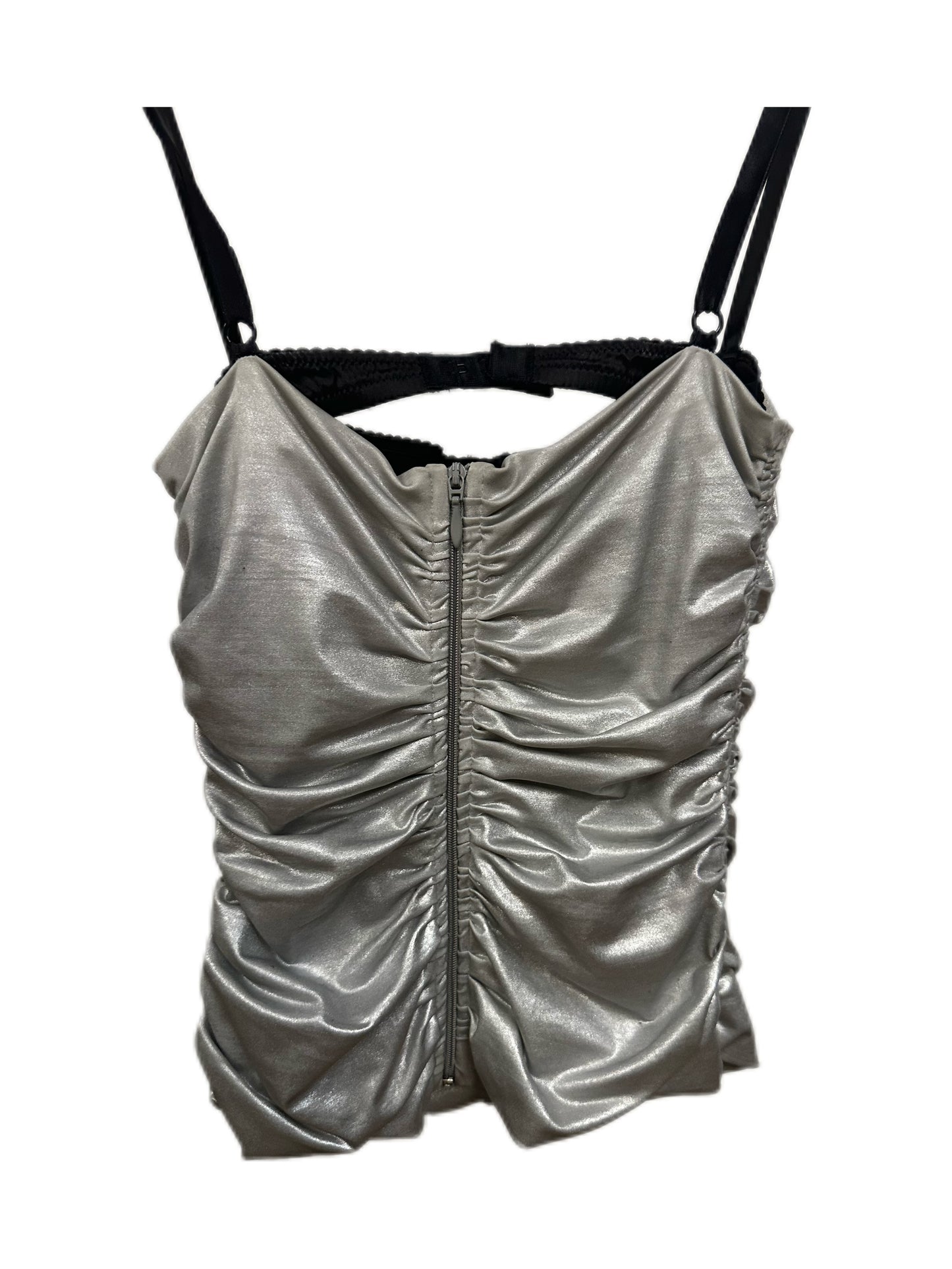 Dolce & Gabanna Y2K Runway Silver Jersey Corset