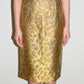 Prada Gold Pettern Luxury Textile Elegant A-Line Dress