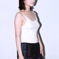 Celine White Cotton Knitted Tank Top