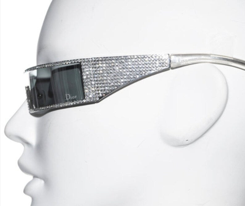 Christian Dior by John Galliano SWAROVSKI  Limited Edition silver Y2K punk sunglasses