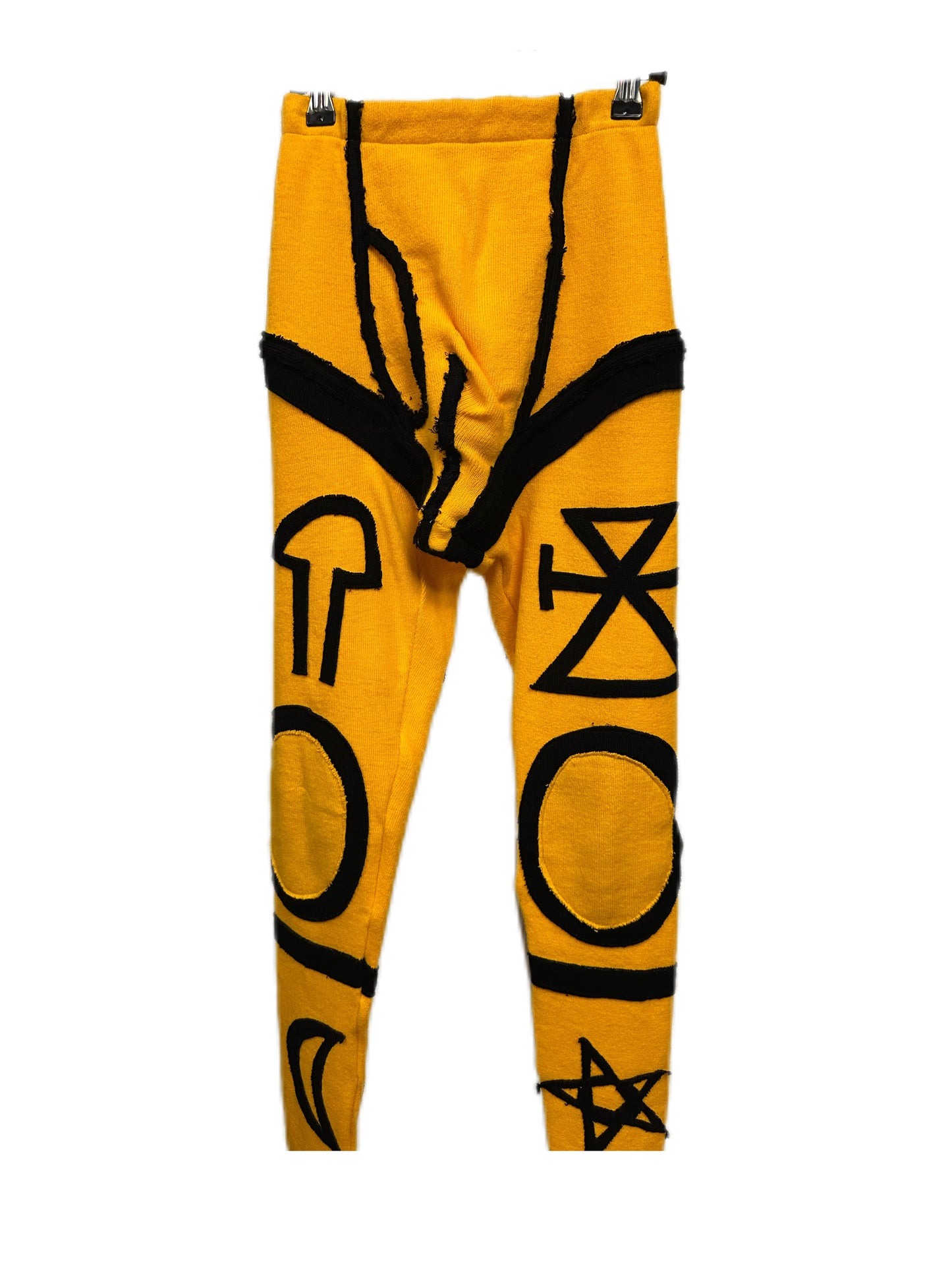 Charles Jeffrey Loverboy Knitted Symbol Yellow and Black Leggings