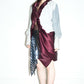 PE99Y YAN9 Sky Blue and Grey Suede Wine Silk Coat Jacket