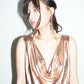 PE99Y YAN9 Metallic Bronze Silk Draping Jersey Tank Top