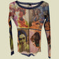 Jean Paul Gaultier Soleil SS 2002 Vintage “Portraits” Faces Mesh Top