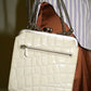 Jean Paul Gaultier Vintage 90s White Crocdile Print Square Purse