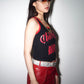 Christian Dior by John Galliano Y2K 2002 Red and Black Gothic Punk Letters Runway Tank Top