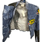 Christian Dior by John Galliano Denim Y2K Punk Print Double Zipper Jacket