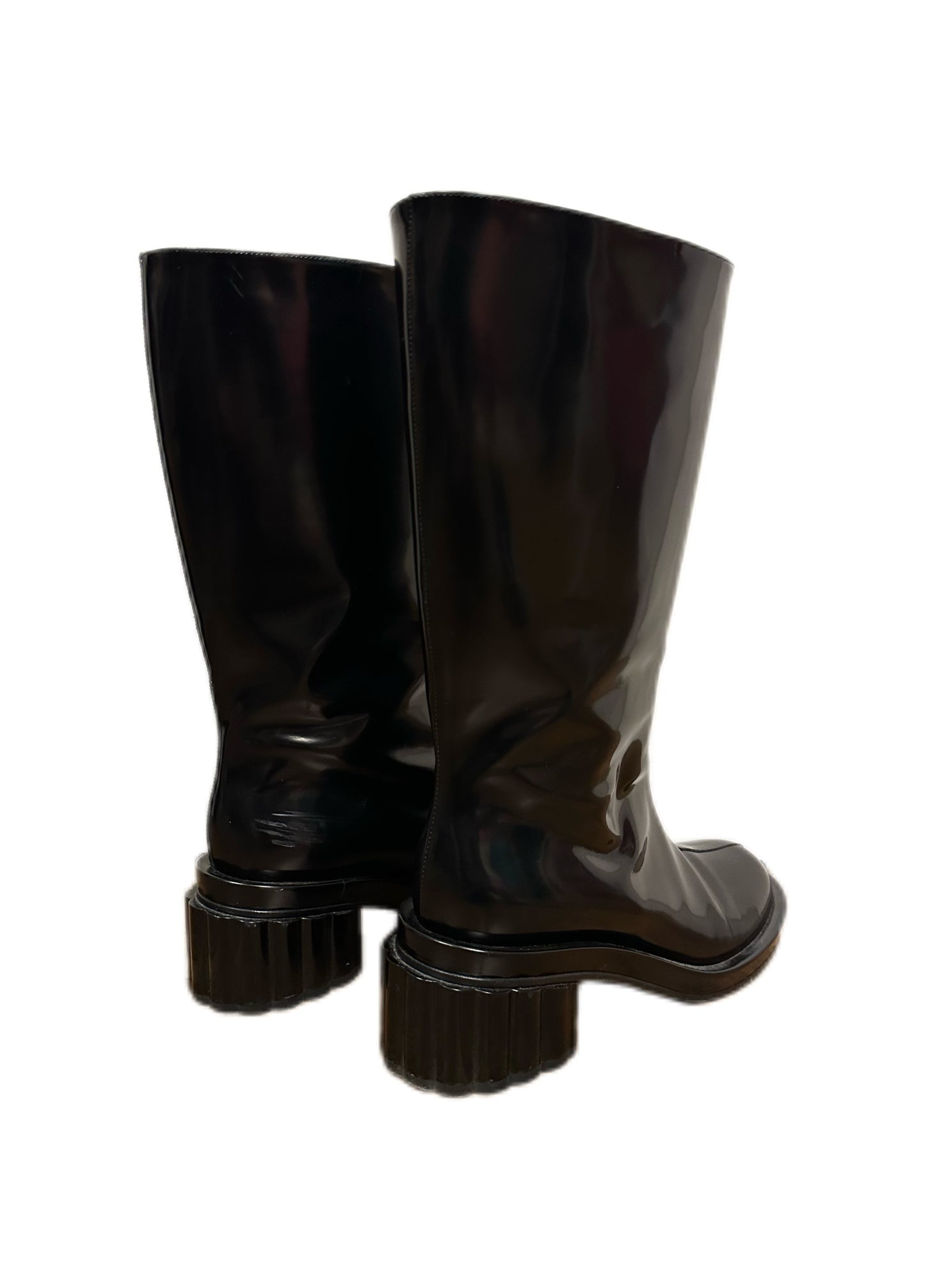 Simon Rocha Black Shiny High Boots