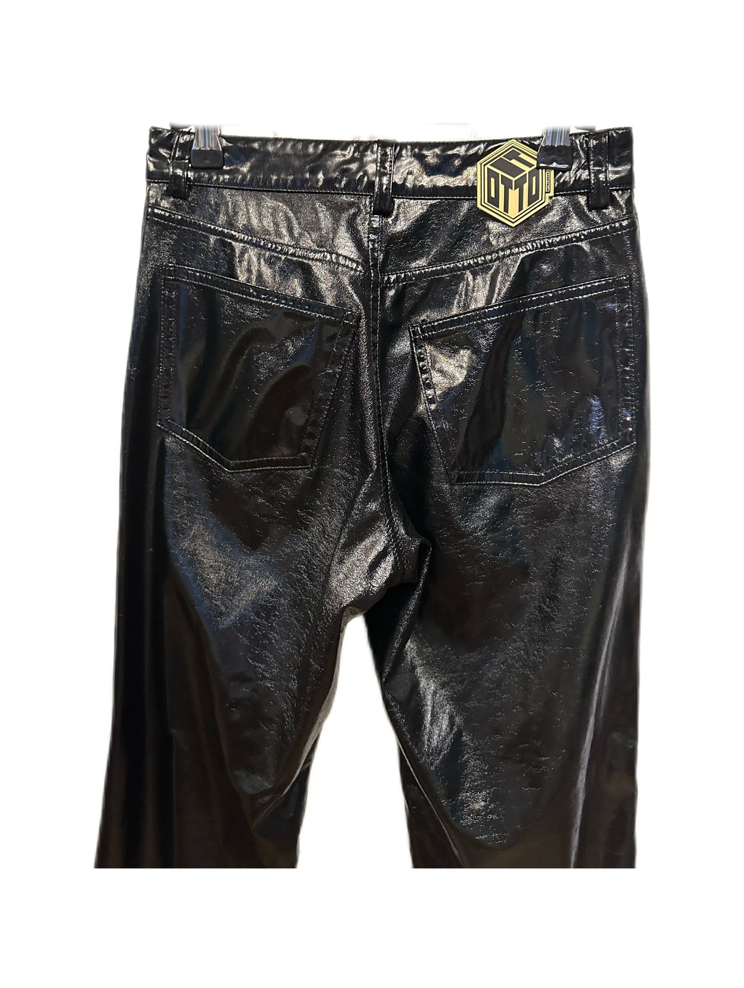 Ottolinger Black Shiny Surface Punk Drape Trousers