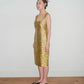 Prada Gold Pettern Luxury Textile Elegant A-Line Dress