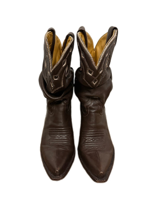 Jean Paul Gaultier Y2K Runway Brown Soft Leather Western Cowboy Boots