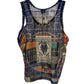 Jean Paul Gaultier 90s Television Print Vintage Runway Mesh Tank Top