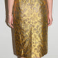 Prada Gold Pettern Luxury Textile Elegant A-Line Dress